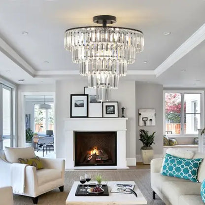 Black Crystal Grandeur Chandelier - Modern Luxury for Home
