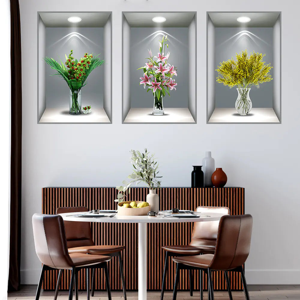 3D Effect Self-Adhesive Plant Wall Art Decor