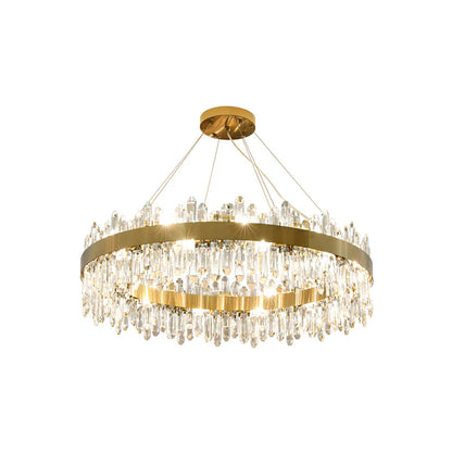 Contemporary Crystal Column Ring Light
