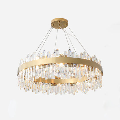Contemporary Crystal Column Ring Light
