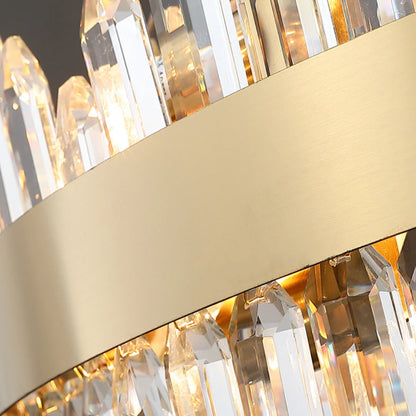 Contemporary Crystal Column Ring Light