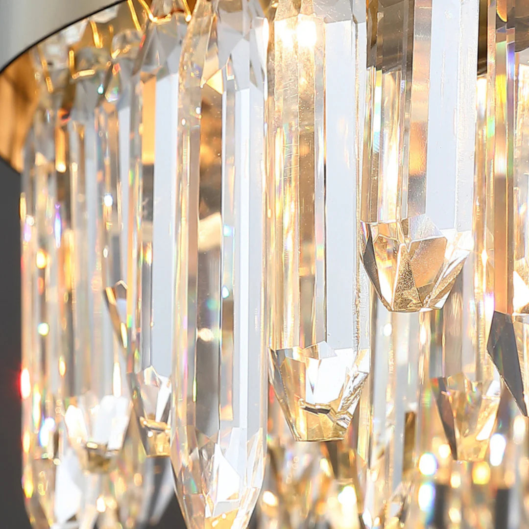 Contemporary Crystal Column Ring Light