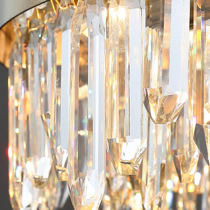 Contemporary Crystal Column Ring Light