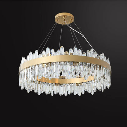 Contemporary Crystal Column Ring Light