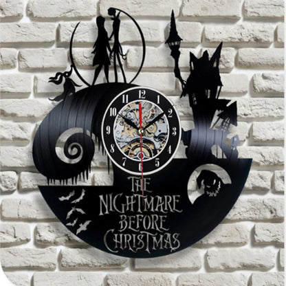 3D Jack and Sally Wall Clock - Vinyl Record Design