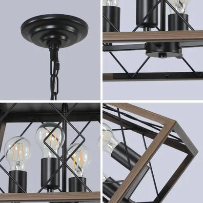 Rustic 4-Light Farmhouse Chandelier