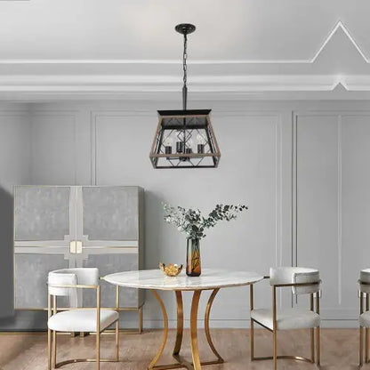 Rustic 4-Light Farmhouse Chandelier