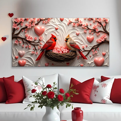 Cardinal Pair Dimensional Wall Art IV
