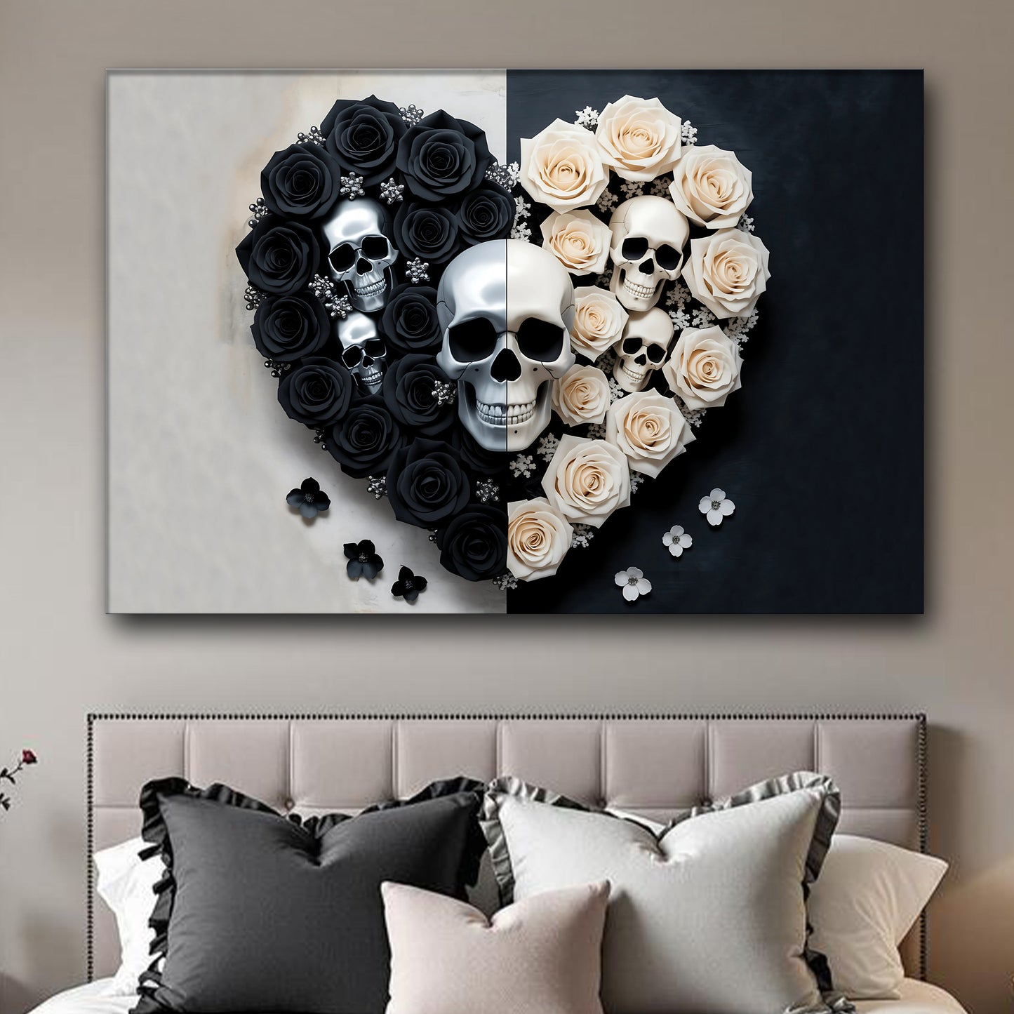 Skull & Flowers Abstract Study XIII Wall Art