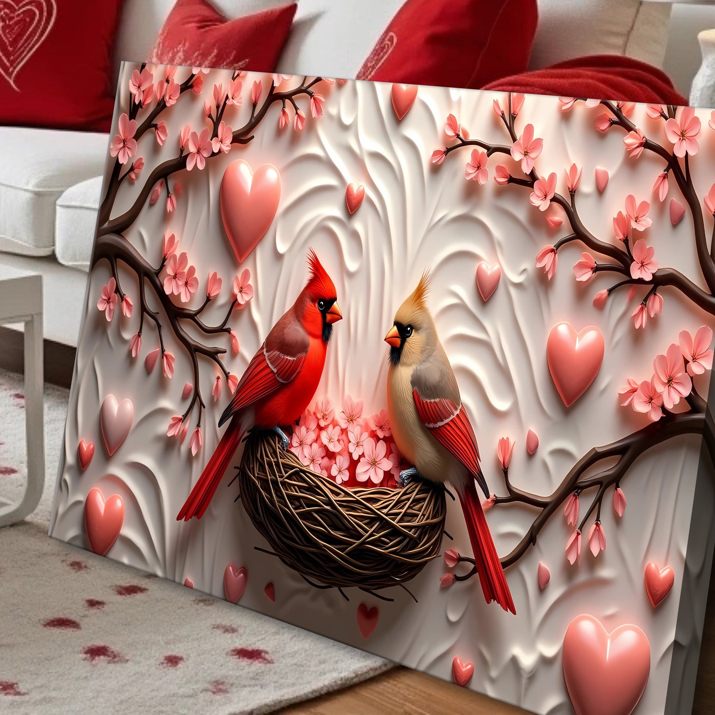 Cardinal Pair Dimensional Wall Art IV