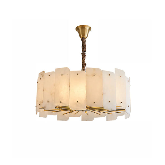 Contemporary Alabaster Round Pendant