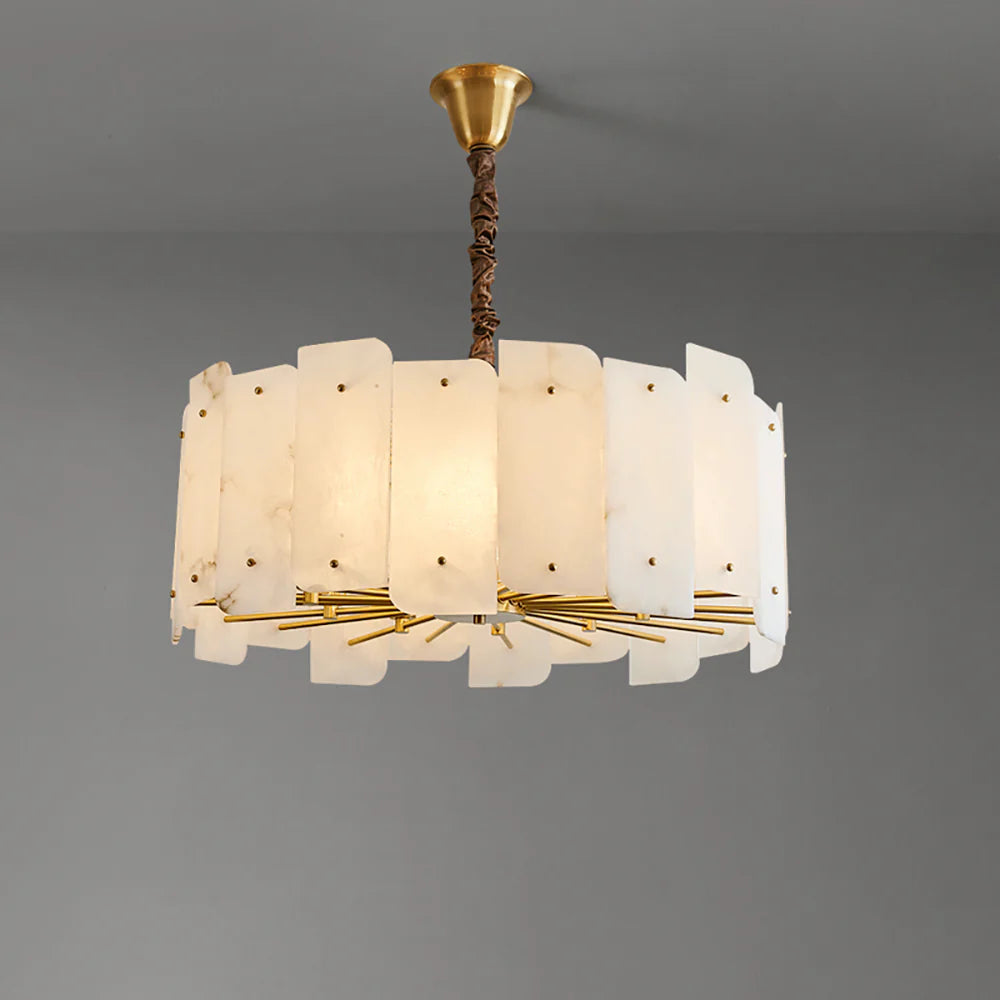 Contemporary Alabaster Round Pendant
