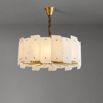 Contemporary Alabaster Round Pendant