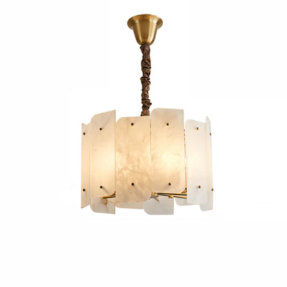 Contemporary Alabaster Round Pendant