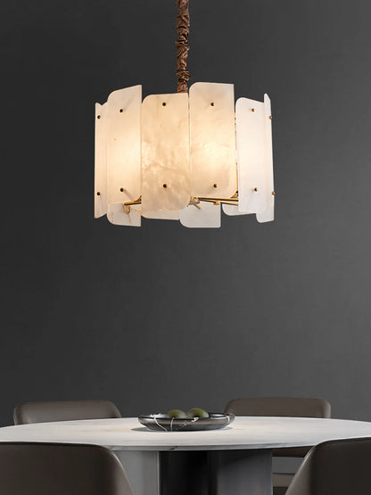 Contemporary Alabaster Round Pendant