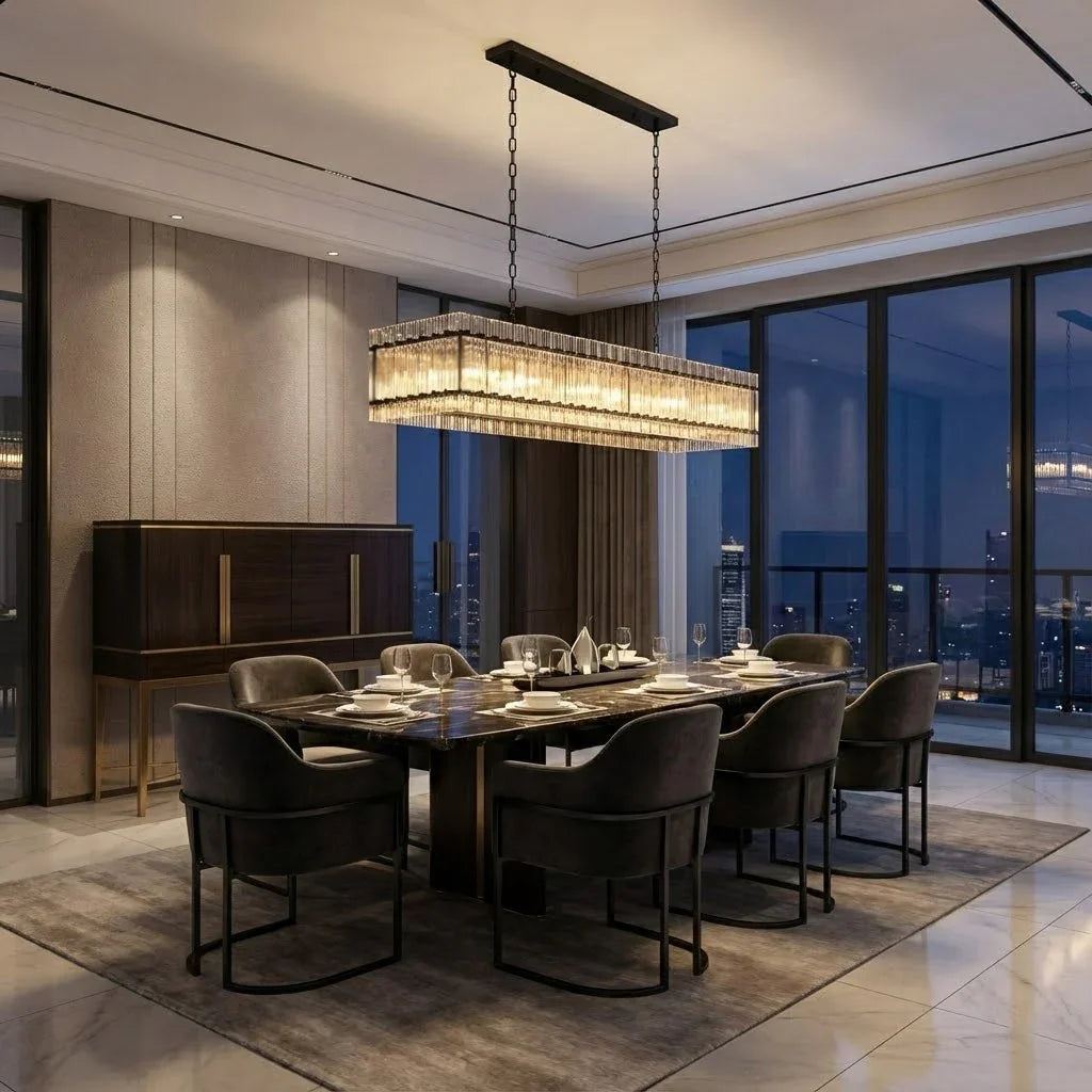 Star‑Form Murano Glass Tube Chandelier