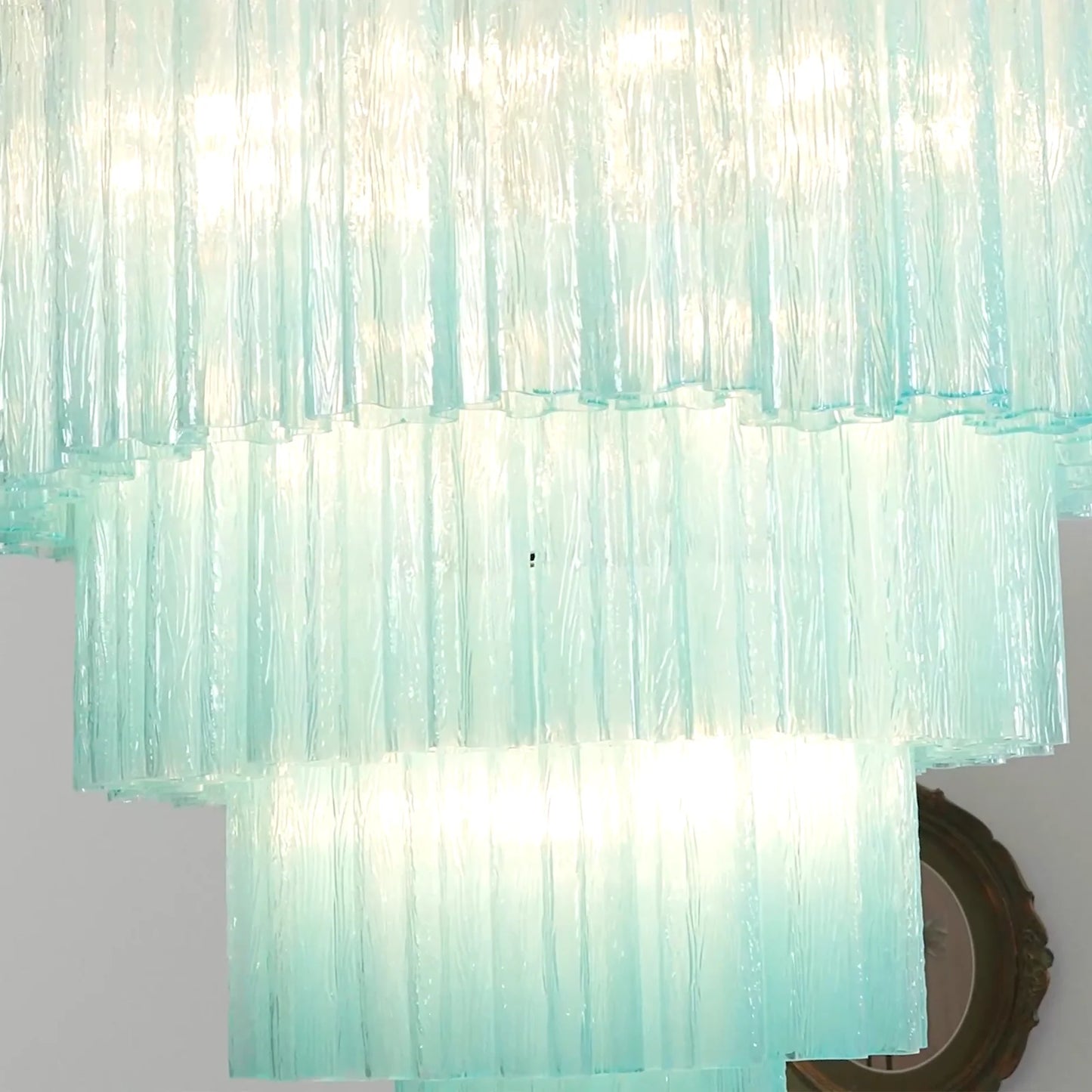 Murano Blue Vetro Tube Chandelier