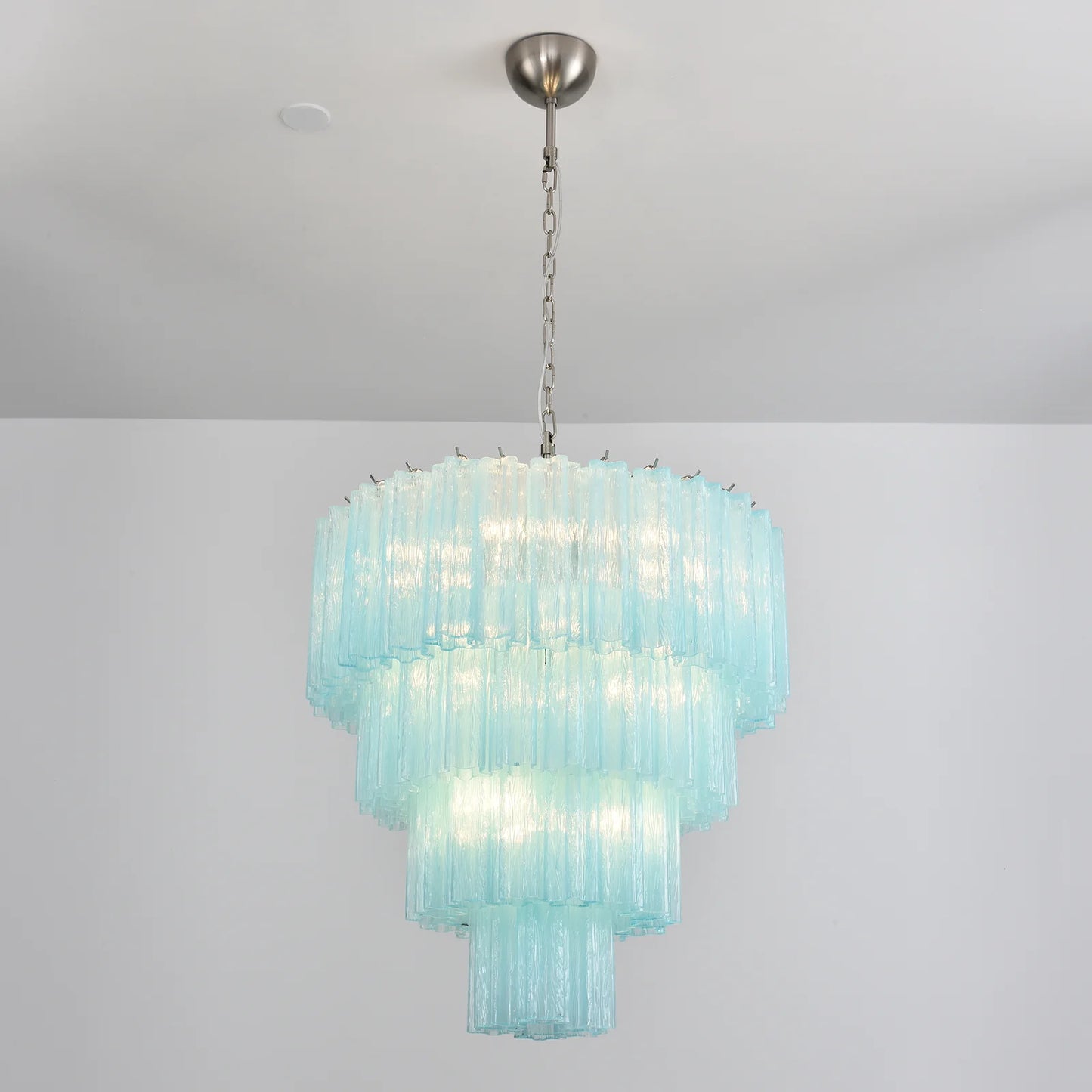 Murano Blue Vetro Tube Chandelier