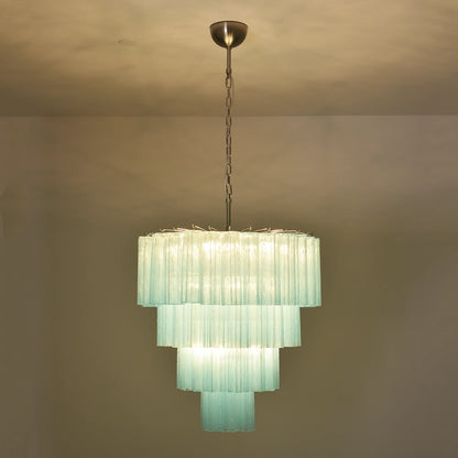 Murano Blue Vetro Tube Chandelier