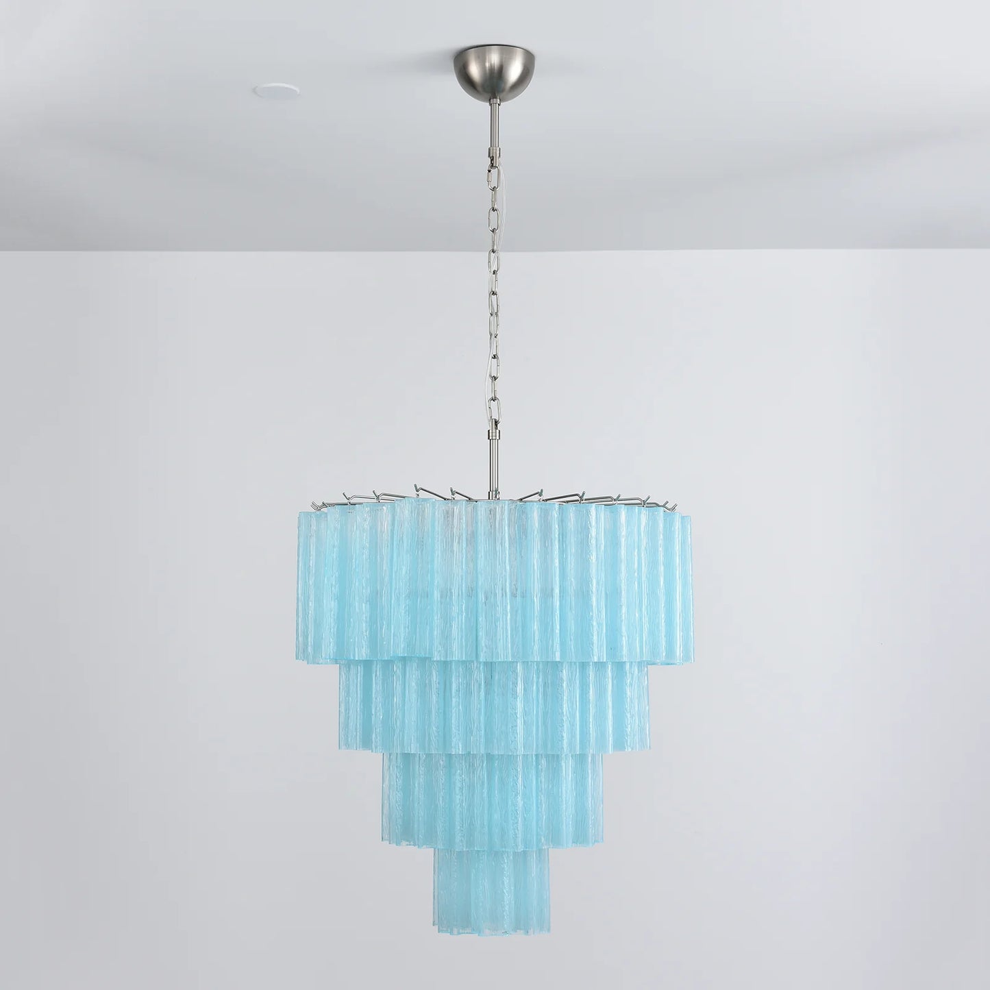 Murano Blue Vetro Tube Chandelier