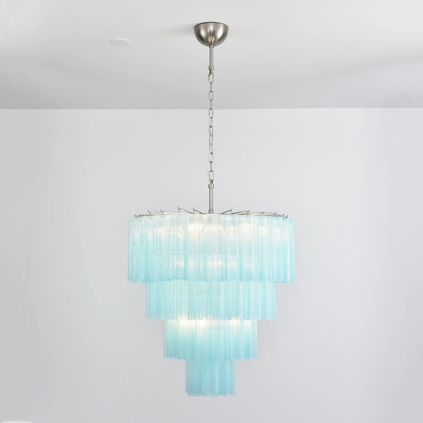 Murano Blue Vetro Tube Chandelier