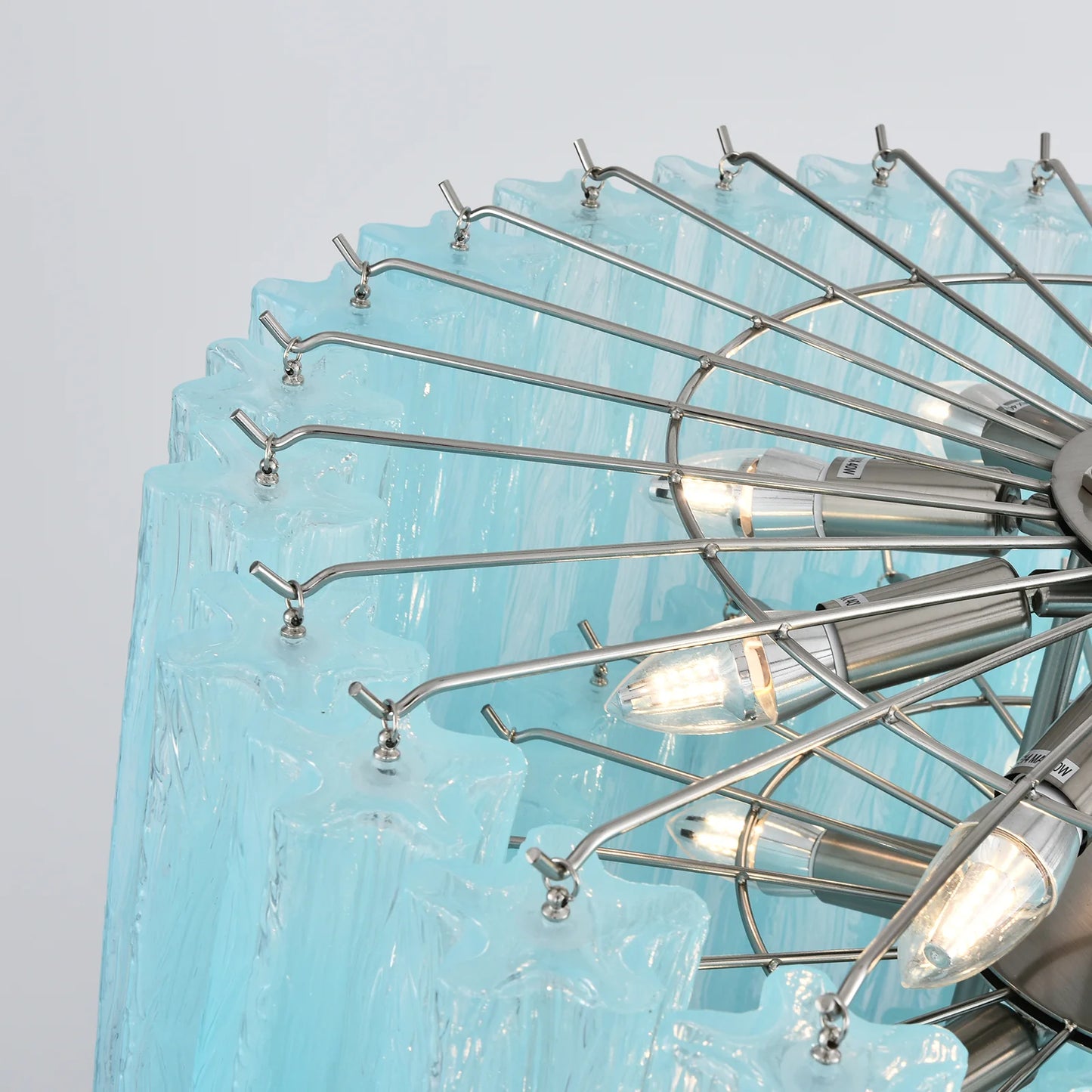 Murano Blue Vetro Tube Chandelier