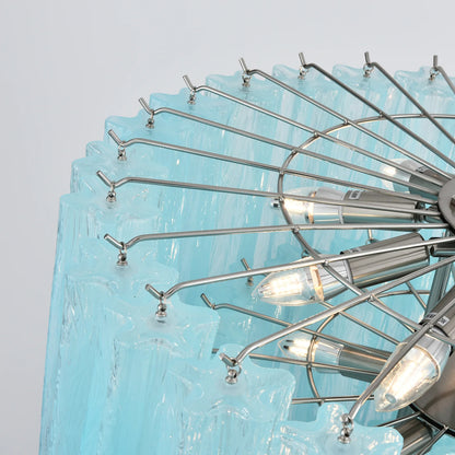 Murano Blue Vetro Tube Chandelier