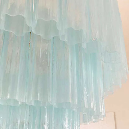 Murano Blue Vetro Tube Chandelier