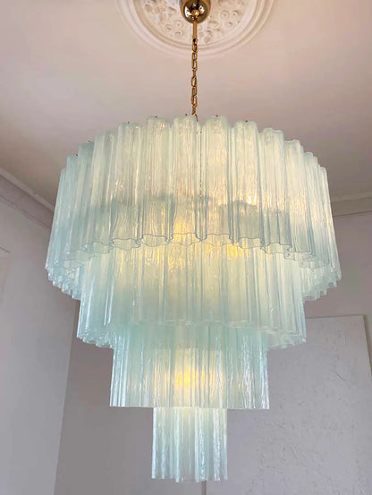 Murano Blue Vetro Tube Chandelier