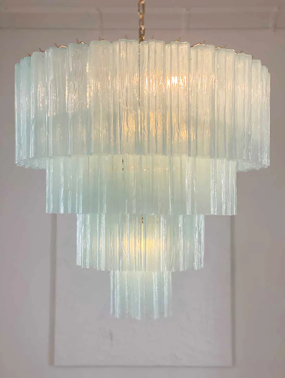 Murano Blue Vetro Tube Chandelier