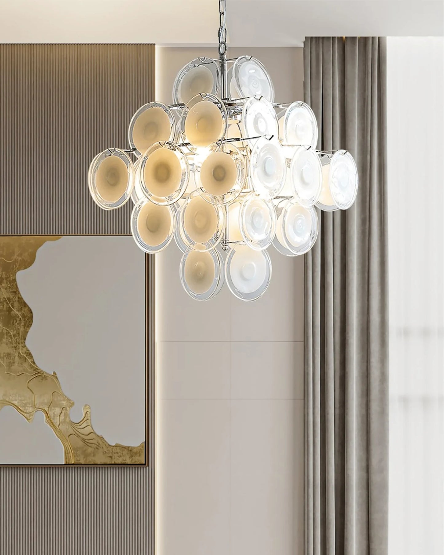 Vintage White Globe Chandelier