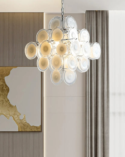 Vintage White Globe Chandelier