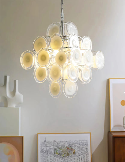 Vintage White Globe Chandelier
