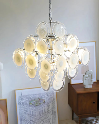 Vintage White Globe Chandelier