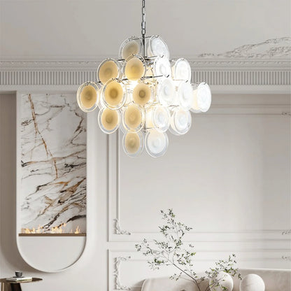 Vintage White Globe Chandelier