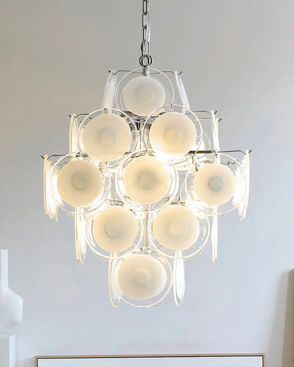 Vintage White Globe Chandelier