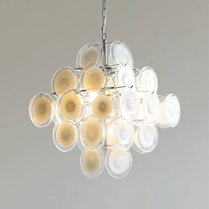 Vintage White Globe Chandelier