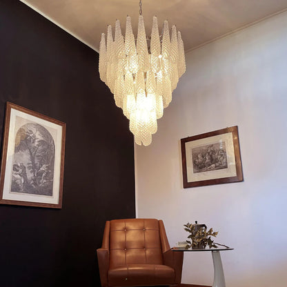 Vintage Murano Glass Petal Drop Chandelier