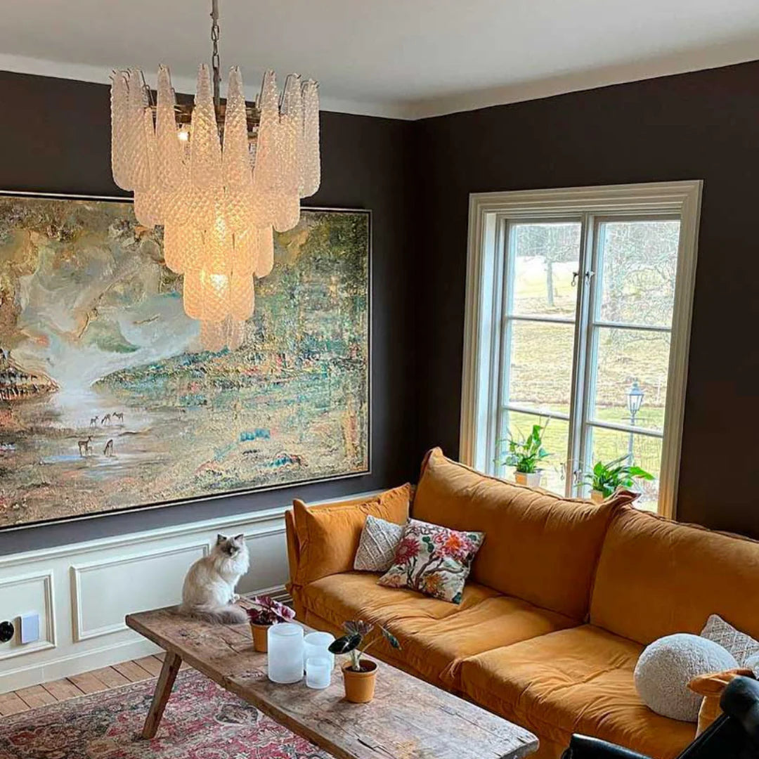 Vintage Murano Glass Petal Drop Chandelier