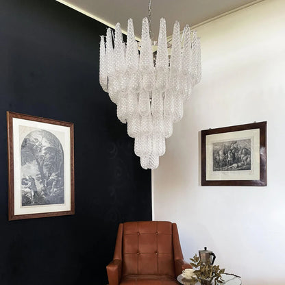 Vintage Murano Glass Petal Drop Chandelier