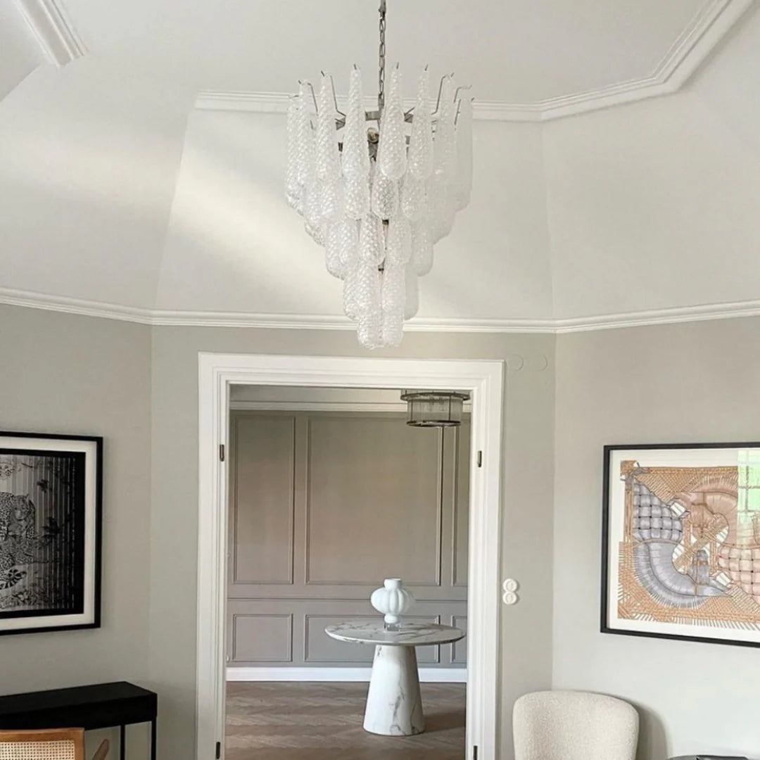 Vintage Murano Glass Petal Drop Chandelier