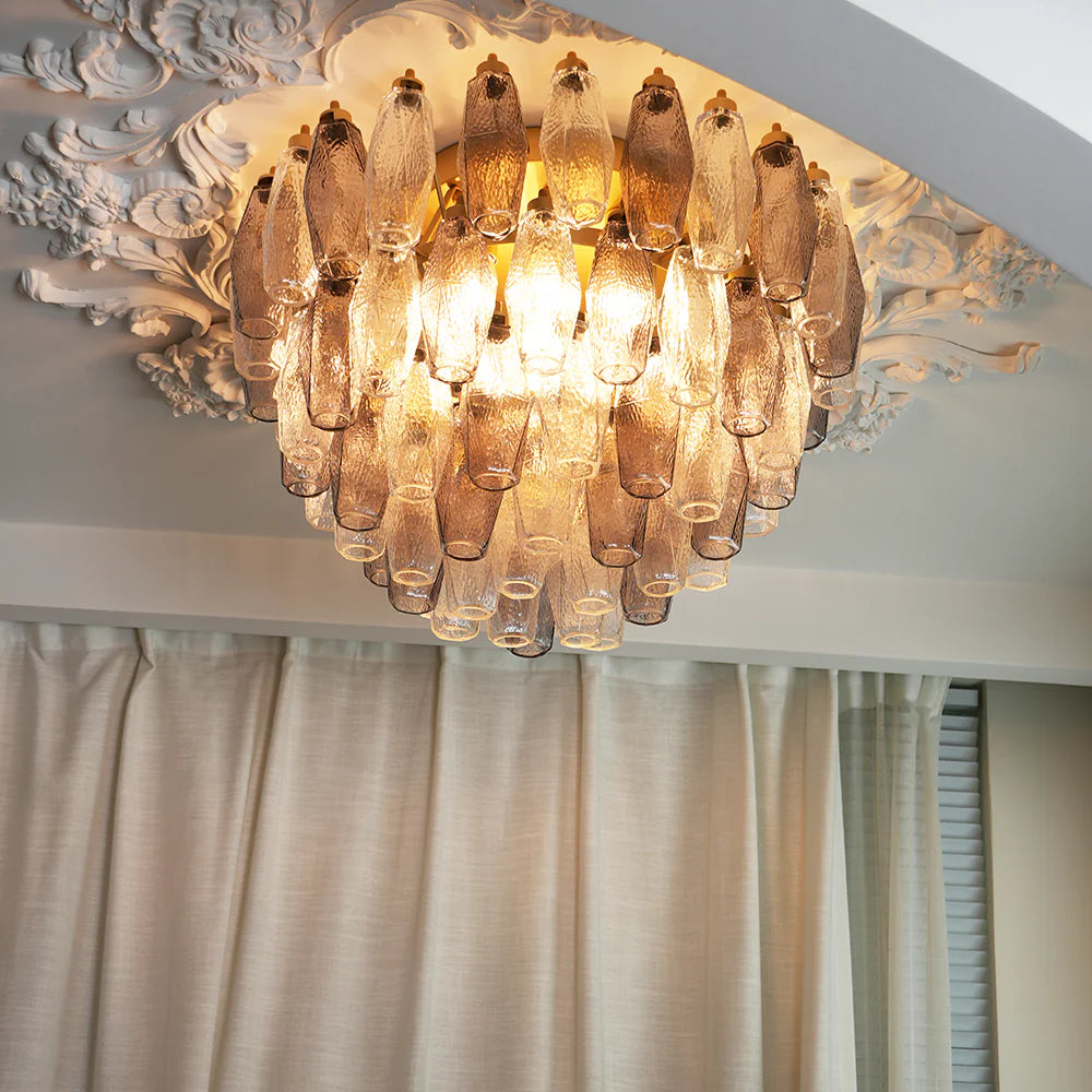 Poliedri Crystal Fumé Ceiling Light