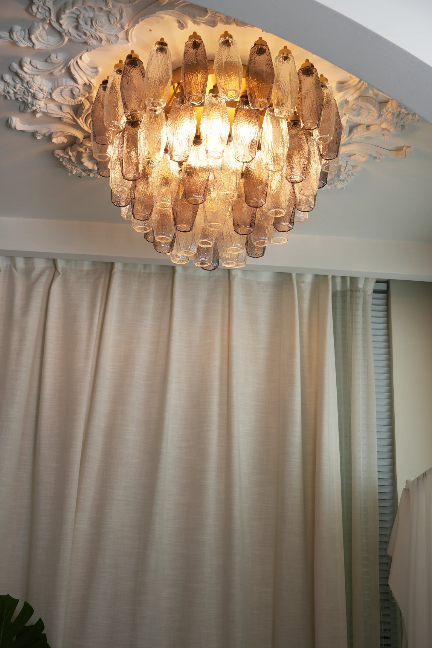 Poliedri Crystal Fumé Ceiling Light