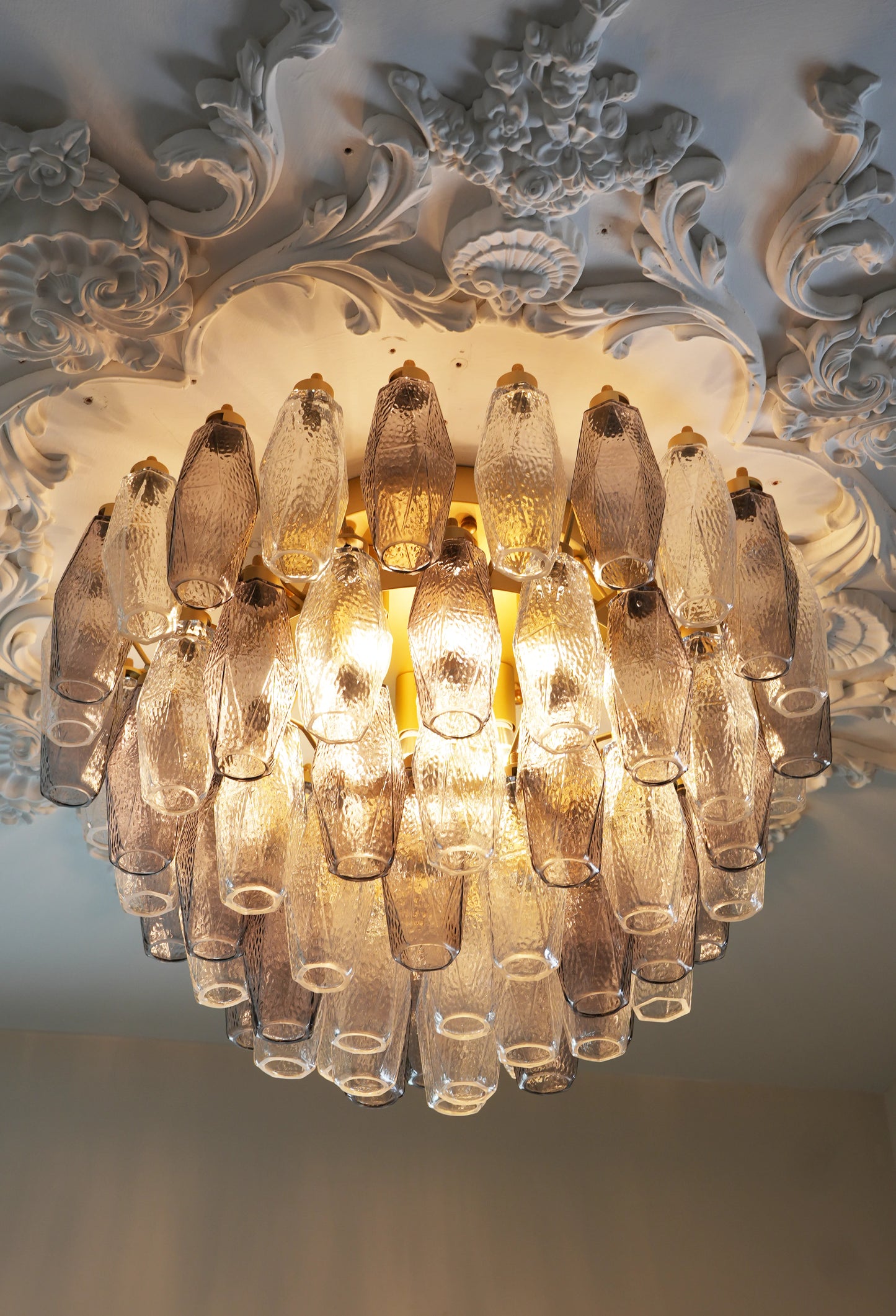 Poliedri Crystal Fumé Ceiling Light