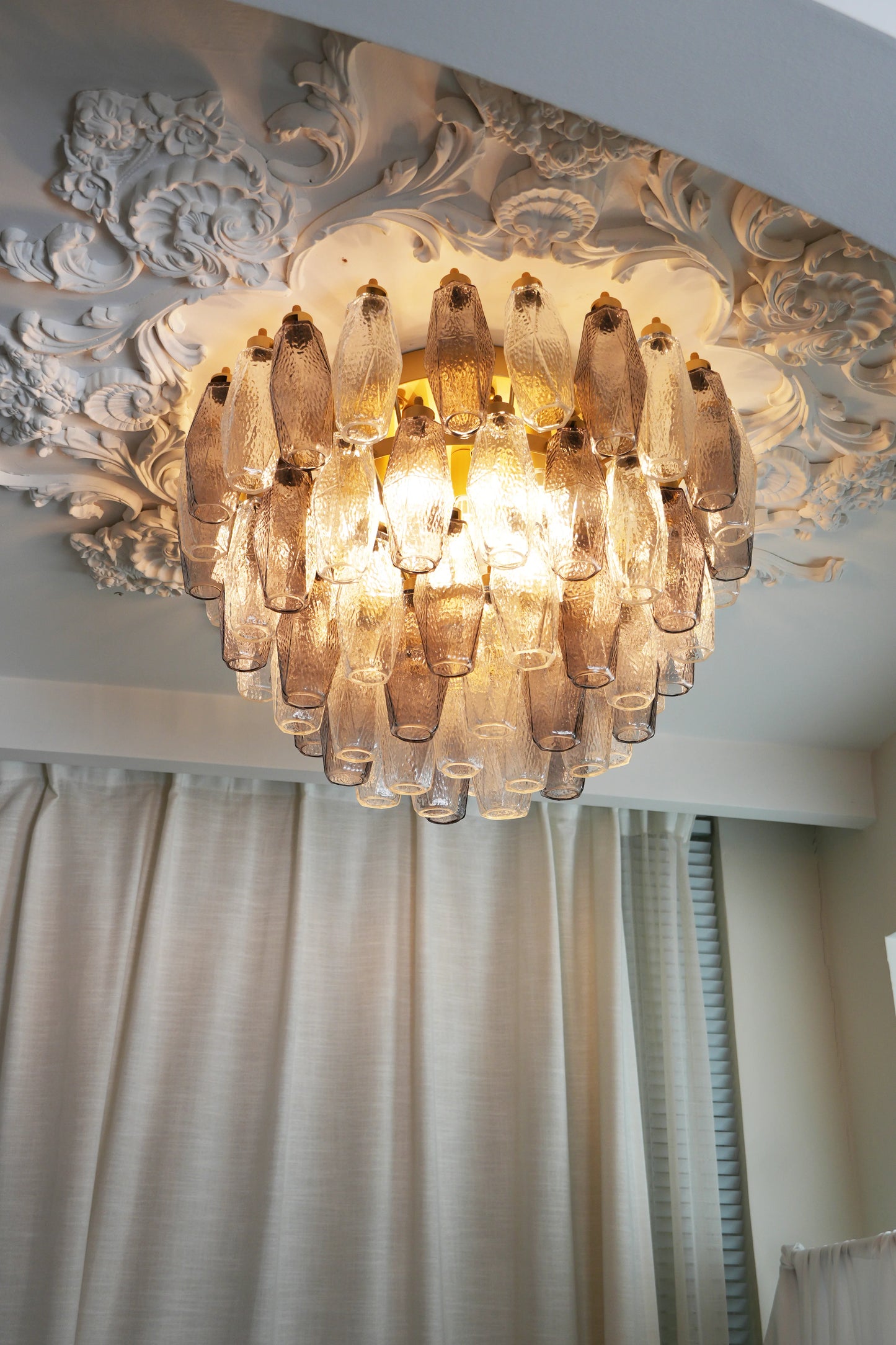 Poliedri Crystal Fumé Ceiling Light