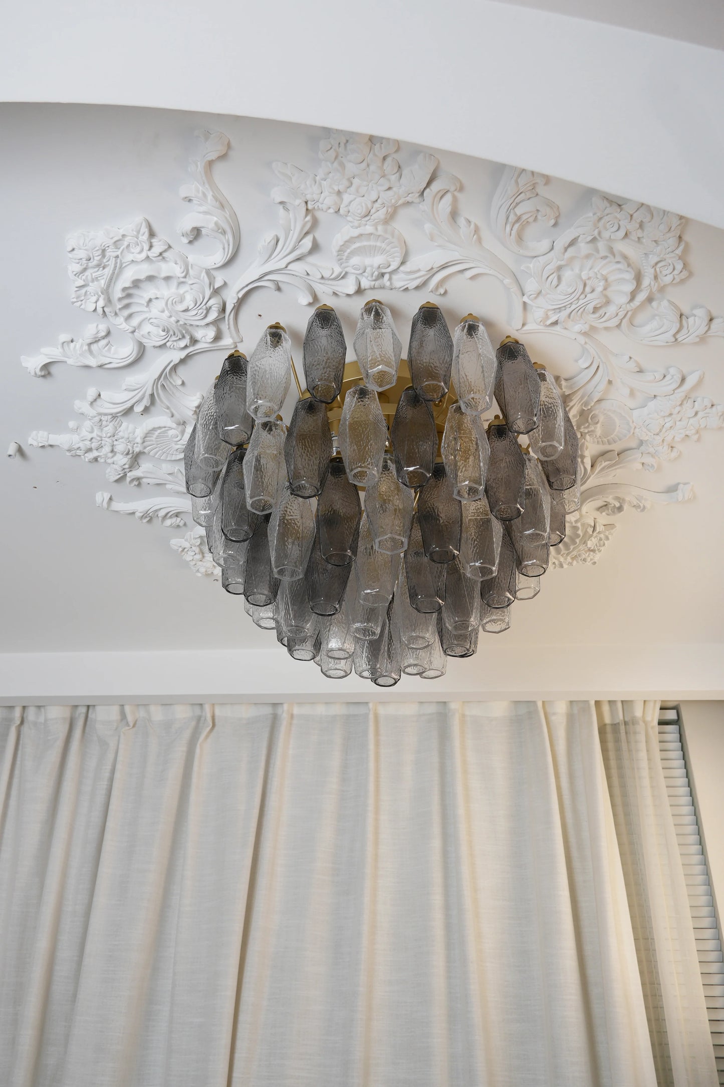Poliedri Crystal Fumé Ceiling Light