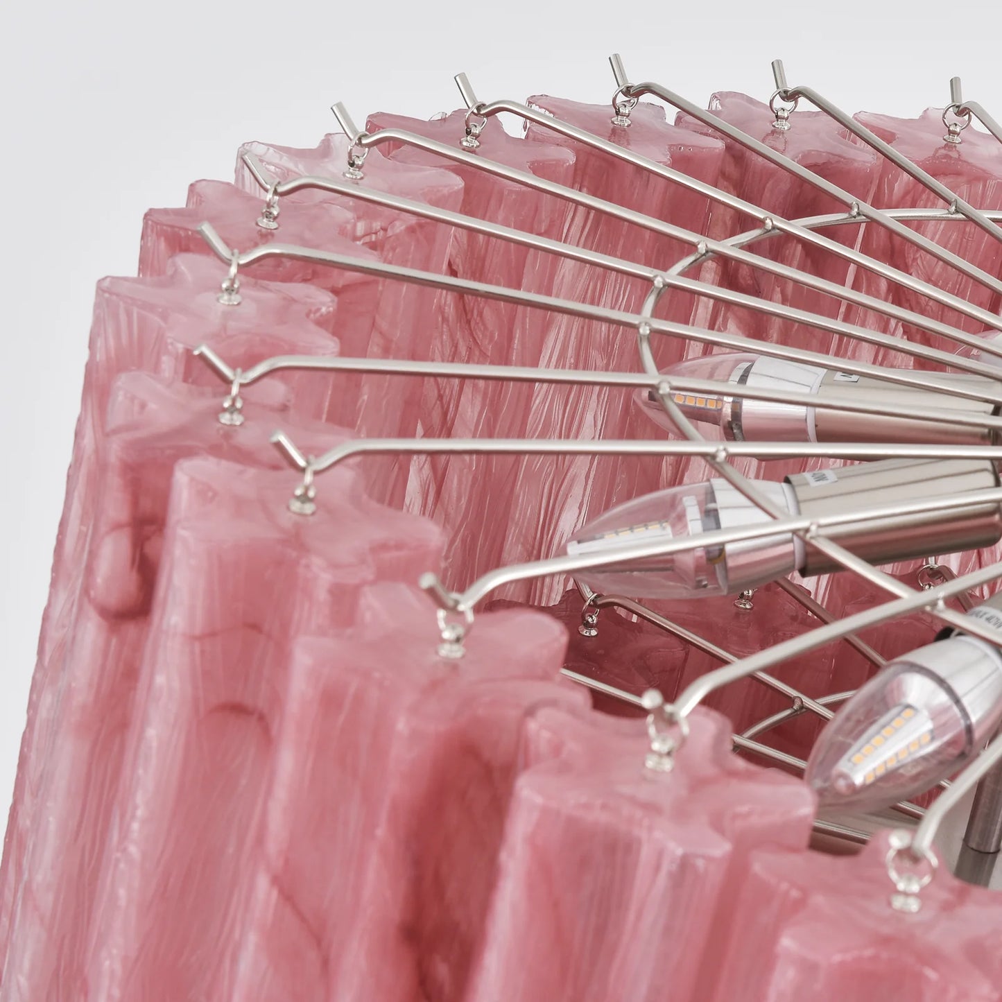 Murano Vetro Rosso Tube Chandelier