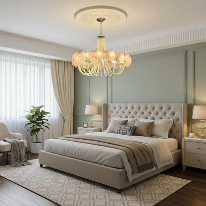 Murano Pink Radiance Disc Chandelier