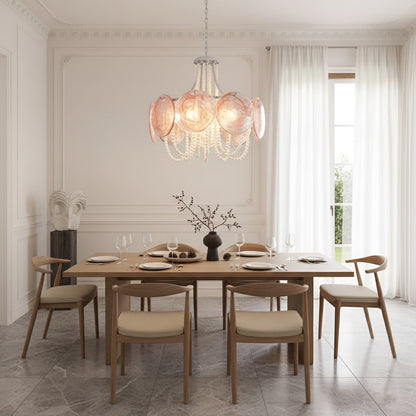 Murano Pink Radiance Disc Chandelier