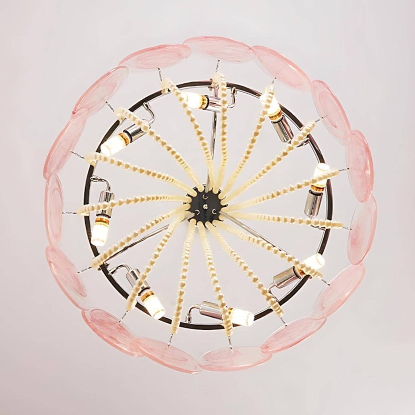 Murano Pink Radiance Disc Chandelier